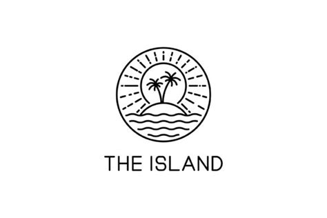 The Island Line Art Logo - Circular Graphic by sabavector · Creative Fabrica