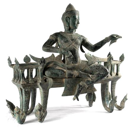 Sold Price: Antique Khmer Style Seated Khmer King Suryavarman II Statue ...