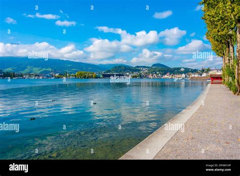 Old town of Luzern from waterfront of lake Lucerne, Switzerland Stock Photo - Alamy