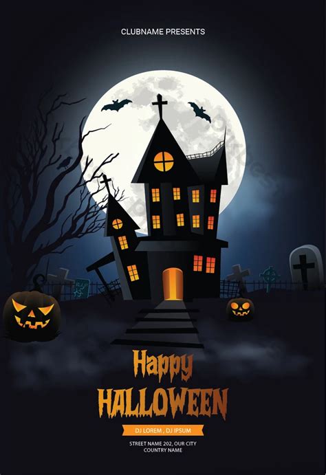 Happy Halloween Party Poster Design Template | AI Free Download - Pikbest