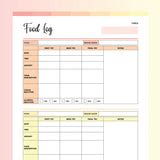 Baby Food Log Template | A4 & US Letter Sizes | Instant Download ...