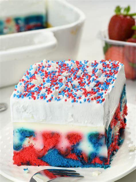 Patriotic Poke Cake - OMG Chocolate Desserts