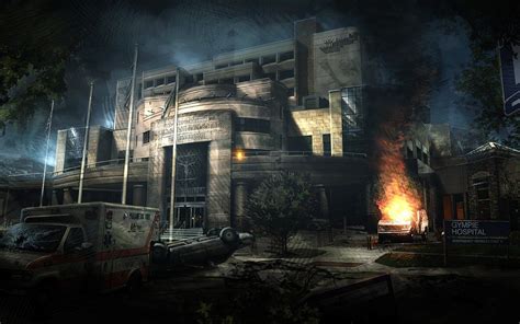 fire, Hospital, Ambulances, Concept art, Apocalyptic, Abandoned, Abandoned city Wallpapers HD ...