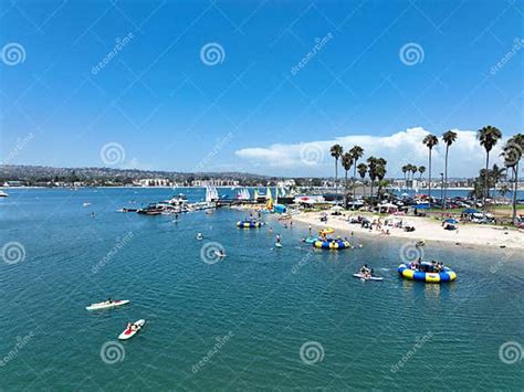 Aerial View of Mission Bay Water Sports Zone in San Diego, California. USA. Editorial ...