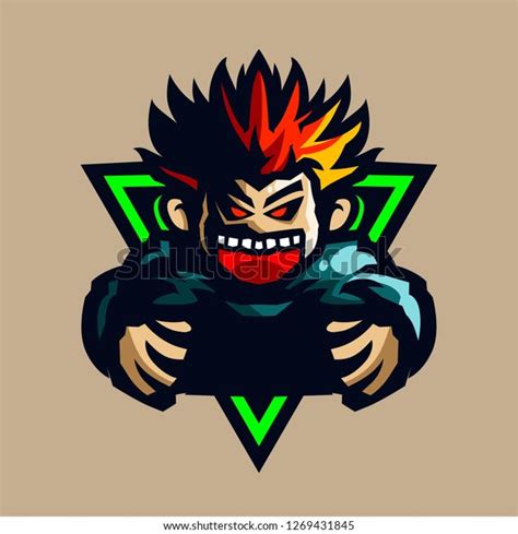 Angry Man Shield Mascot Logo Template Stock Vector (Royalty Free) 1269431845 | Shutterstock