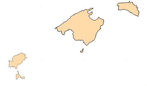 Outline map of Balearic Islands - Full size