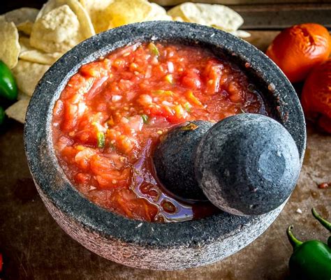 Homemade Salsa Using A Molcajete | Mexican Please