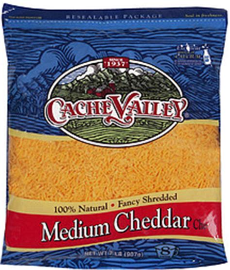 Cache Valley Cheese Fancy Shredded Medium Cheddar 2.0 Lb Nutrition Information | ShopWell