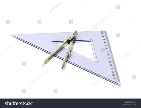 Drawing Compass Triangle On White Background Stock Photo 878516 ...