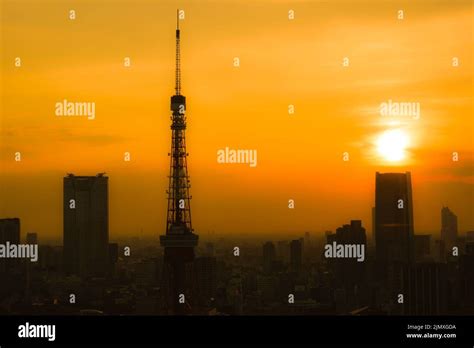 Tokyo Tower and Tokyo skyline that evening refers Stock Photo - Alamy