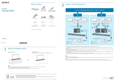 Sony HT-A7000 Soundbar Startup Guide - Setup Instructions & HDMI Connection