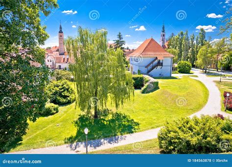 Varazdin. Old Town Gate of Varazdin Park and Landmarks View Stock Photo - Image of green ...