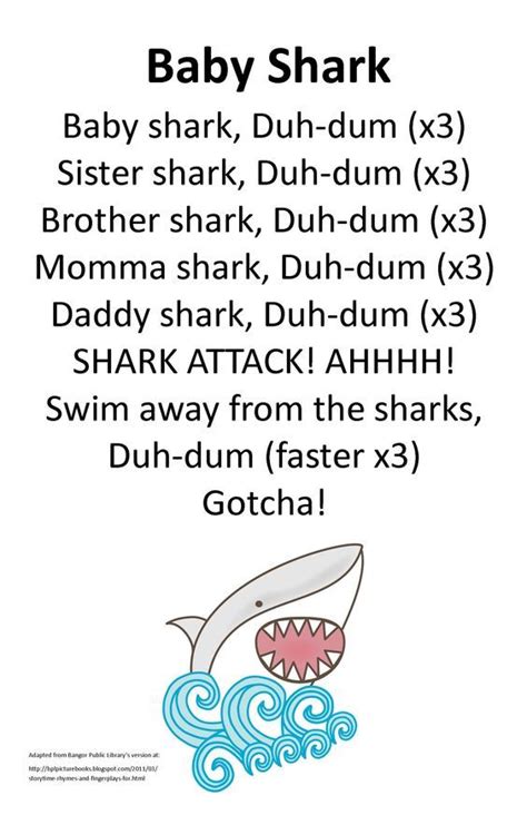 Itty Bitty Rhyme: Baby Shark - Use thumb and pointer finger for baby, whole hand for sister ...