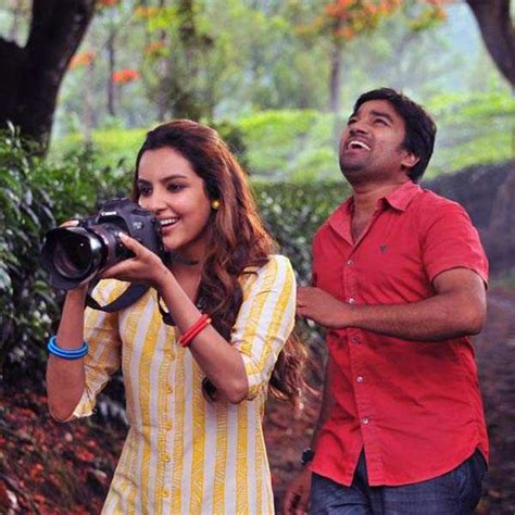 Swaminathan and Aarthi in a still from the Tamil movie Vanakkam Chennai