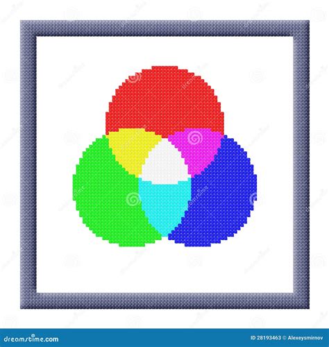 Cubes Pixel Image Of RGB Color Settings Icon Stock Photos - Image: 28193463