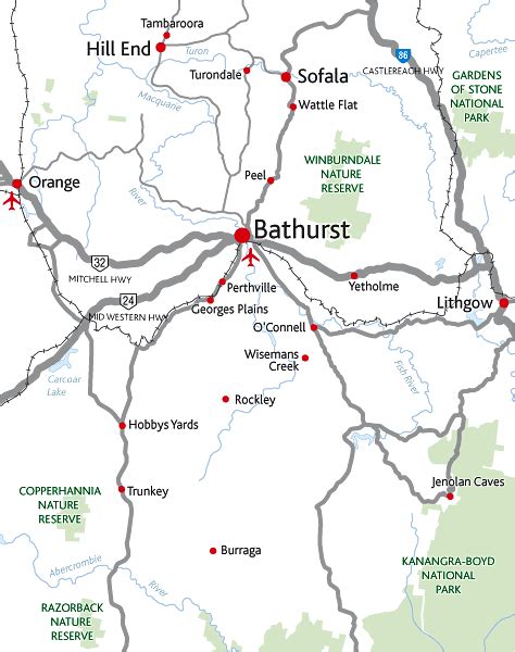 Bathurst District Map - Bathurst Australia • mappery