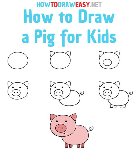 How to Draw a Pig for Kids - How to Draw Easy