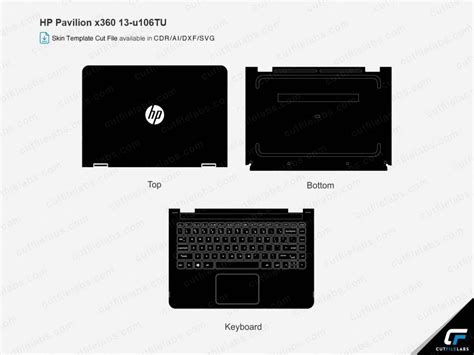 HP Pavilion x360 13-u106TU Cut File Template Dennison, Hp Laptop, Hp Pavilion, Filing, Cutting ...