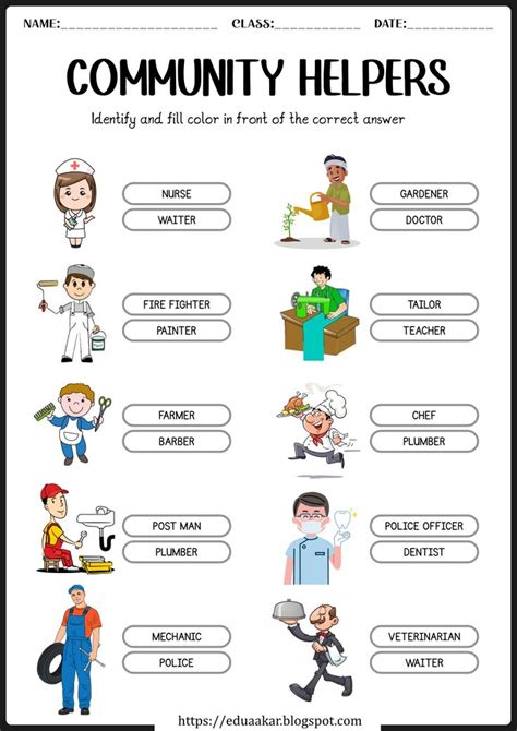 Community Helper Worksheets for Kindergarten | Community helpers worksheets, Community helpers ...