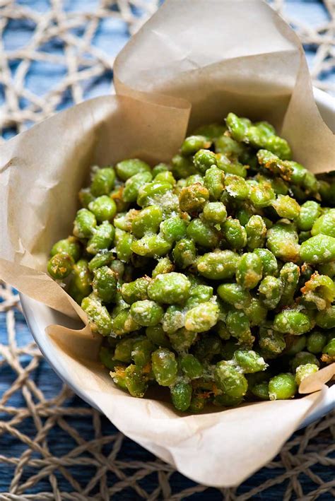 Crispy Parmesan Garlic Edamame Recipe - Girls Dishes