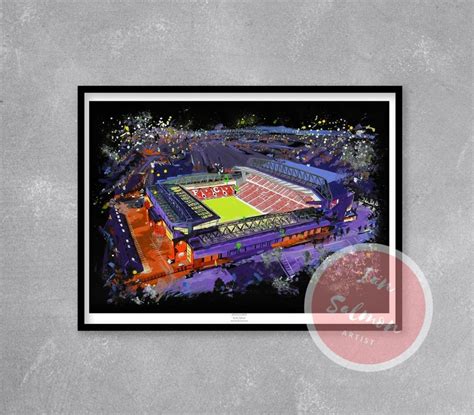 Anfield at Night Limited Edition Print Anfield Stadium | Etsy