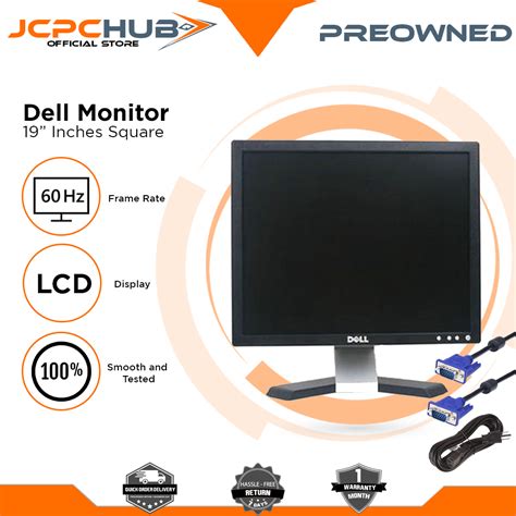 Dell Monitor 19 Inch LCD Square Screen Display with Free Power Cable ...