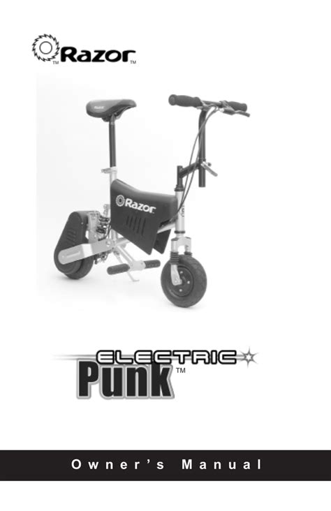 Razor Electric Punk Motor Scooter User Manual | Manualzz