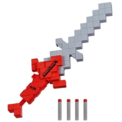 Nerf Minecraft Heartstealer Sword, 4 Nerf Elite Foam Darts, Foam Blade, Dart Blaster - Nerf