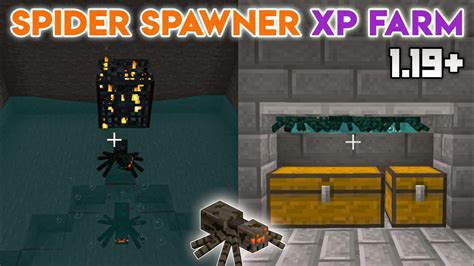 Cave Spider Spawner Xp Farm In Minecraft PE/Bedrock 1.19 | Easy Spider ...