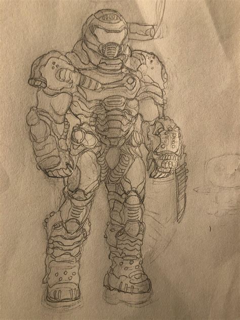 Doom slayer drawing : r/Doom