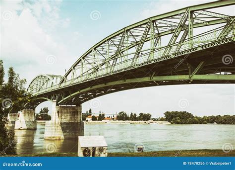 Maria Valeria Bridge from Esztergom, Hungary To Sturovo, Slovakia Stock ...