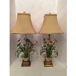 Vintage Tole Flower Pot Table Lamps - A Pair | Chairish