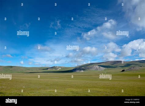 landscape of beautiful steppe in Mongolia Stock Photo - Alamy