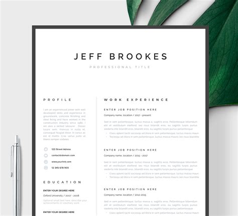 Modern Resume Template | CV Template, Cover Letter | Professional ...