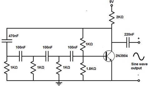 Circuito generador de onda sinusoidal con un transistor. | Sine wave, Electronic circuit ...