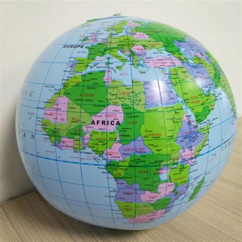 1pcs 40CM Inflatable World Globe Map ball Squishy Toys Early Education Geography Toys Map ...