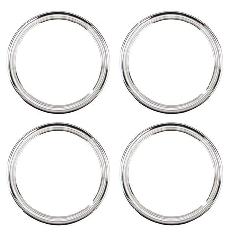 1940 Style Stainless Steel 15 Inch Beauty Ring, Ribbed, 4-Pack