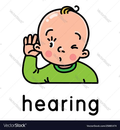 Hearing icon one five senses Royalty Free Vector Image