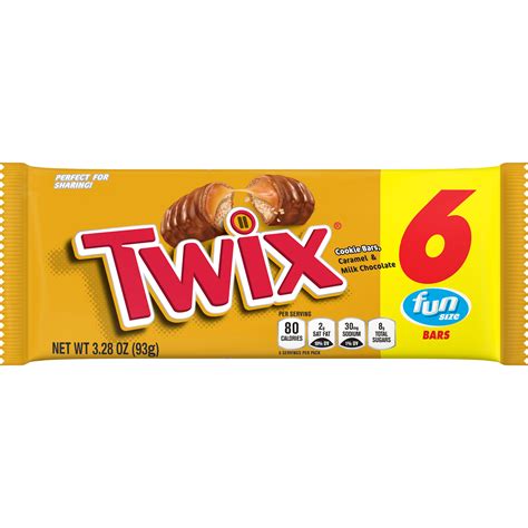 TWIX Caramel Chocolate Cookie Bar, Fun Size, 3.28 oz. (Pack of 6) - Walmart.com - Walmart.com