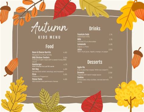 Autumn Puzzles Kids Menu Template by MustHaveMenus