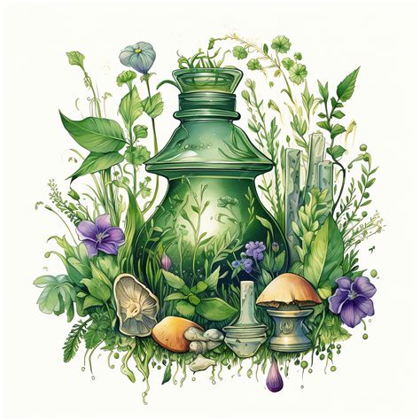 Premium AI Image | beautiful Magic symbols green magical clipart illustration