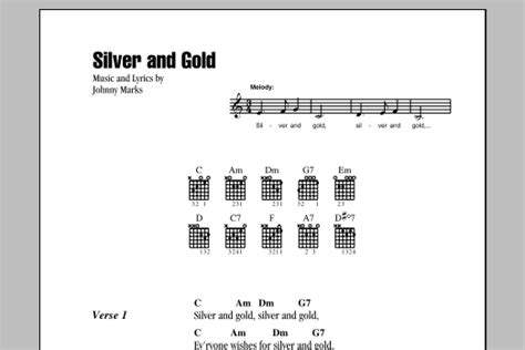 Silver And Gold by Burl Ives - Guitar Chords/Lyrics - Guitar Instructor