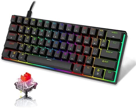 60% Mechanical Gaming Keyboard Wired 60 Percent Keyboard with LED RGB ...