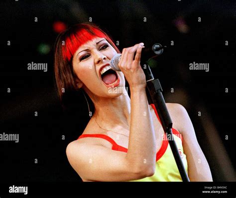 Republica singer Saffron July 1997 singing at T in the Park Festival Stock Photo: 20134644 - Alamy