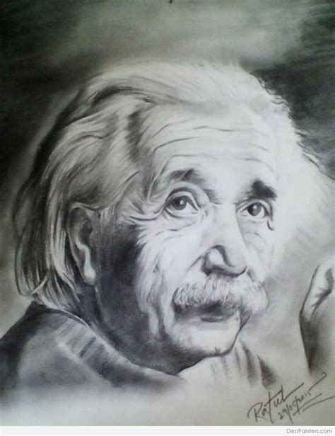 Perfect Pencil Sketch Of Albert Einstein - Desi Painters