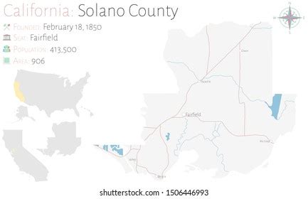 Large Detailed Map Solano County California Stock Vector (Royalty Free) 1506446993 | Shutterstock