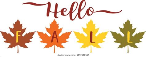 Hello Fall Fall Leaves Vector Illustration Stock Vector (Royalty Free) 1752172550 | Shutterstock