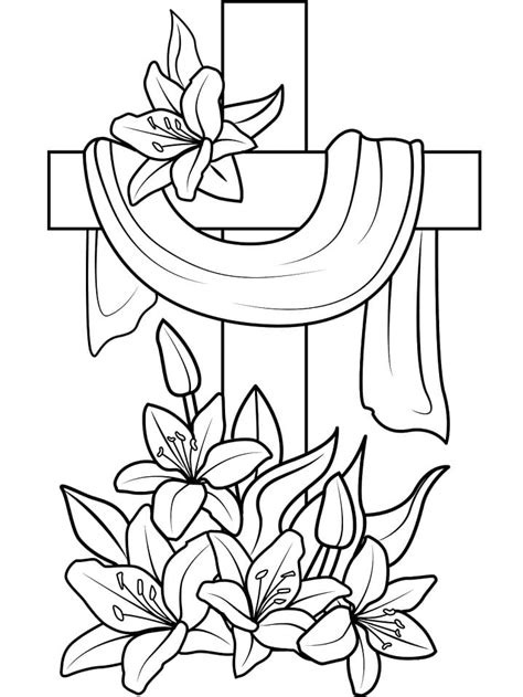 Free Easter Cross Coloring Page - Free Printable Coloring Pages for Kids