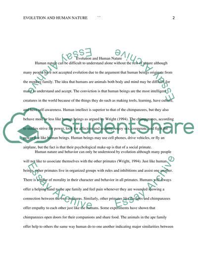 Evolution and Human Nature Research Paper Example | Topics and Well ...