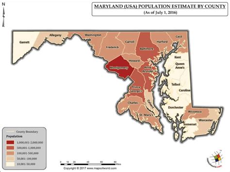 Maryland Population Map - Answers